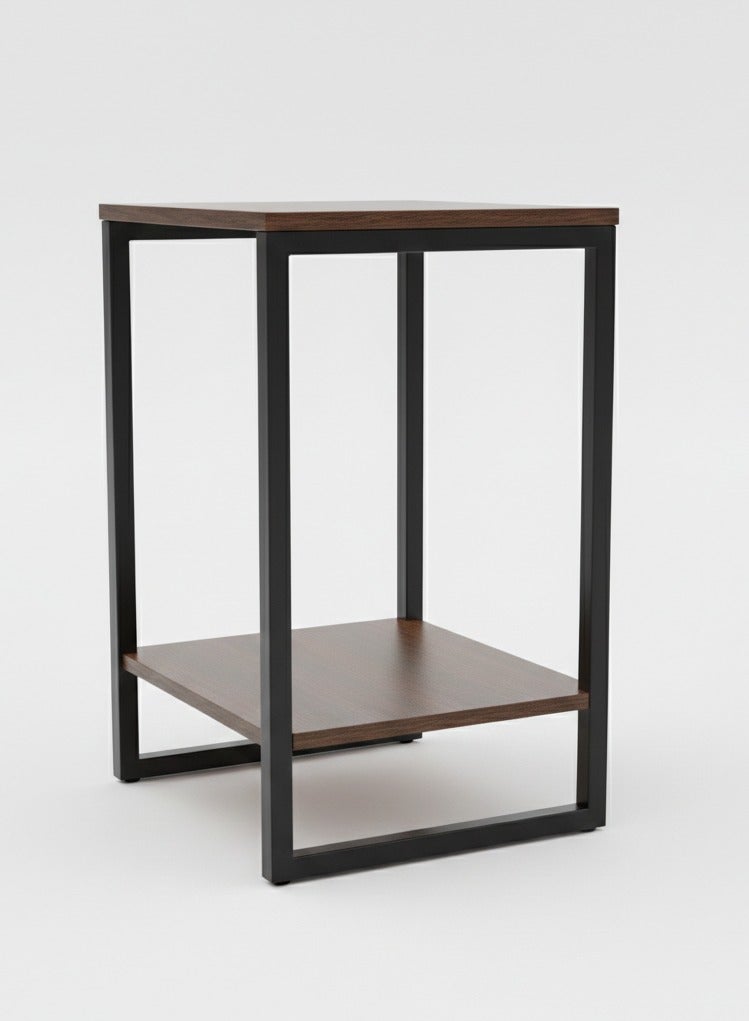 Concent Ergonomic "Modern" Side Table - Luxurious Wood & Black Metal Blend - Image 1